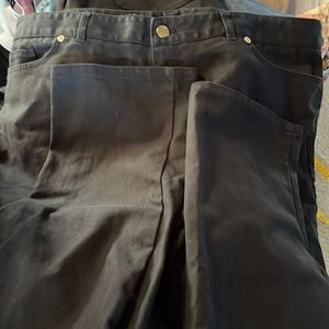 Anne Klein Solid Black cotton pants Sz 16